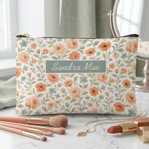 Süße shabby-chic-französische Blumen-Kulturbeutel Zubehörtasche