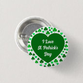 Süße Shamrocks und Herzen Grüner St. Patrick's Day Button (Vorne & Hinten)