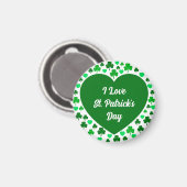 Süße Shamrocks und Herzen Grüner St. Patrick's Day Magnet (Vorderseite/Rückseite)