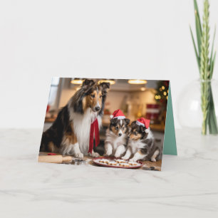 Süße Sheltie-Weihnachtsplätzchen-Karte Karte