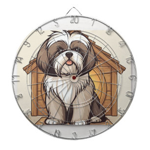 Süße Shih Tzu Cartoon-Dartscheibe  Dartscheibe