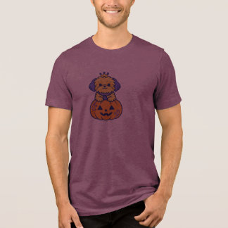 Süße Shih Tzu Halloween Prinzessin Kürbis Krone Hu Tri-Blend Shirt