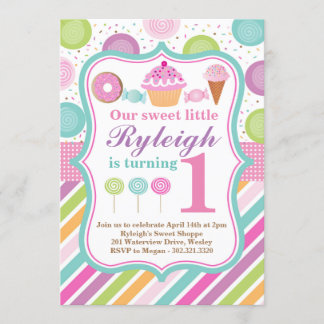 Süße Shoppe-Geburtstags-Party Einladung