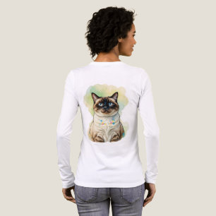 Süße Siamesen-Katze Blaue Augen Aquarell Haustier Tri-Blend Shirt
