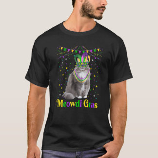 Süße sibirische Katze Meowdi Gras Narr Tiere T-Shirt