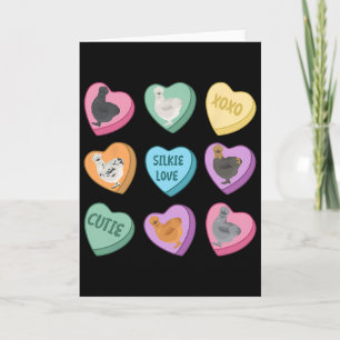 Süße Silkie-Huhn-Herz-Bonbon-Valentinstag-Farm Karte