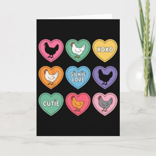 Süße Silkie-Hühnchen-Herzen-Süßigkeiten-Valentinst Karte