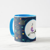 Süße singende Vogel-Kinder-Muster-Illustration Tasse (Vorderseite Links)