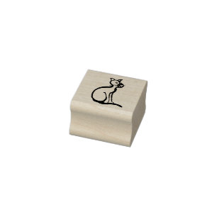 Süße sitzende Katze Gummistempel