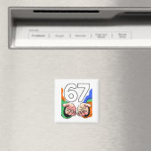 Süße Six Seven 6 7 Meme Gen Alpha Slang 6 7 Hände Magnet (In Situ (Geschirrspüler))