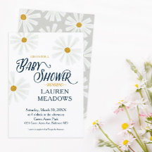 Süße skandinavische Gänseblümchen-Baby-Shower-Einl