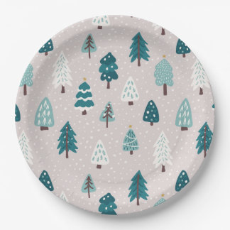 Süße skandinavische Weihnachtsbaum-Tasse Pappteller