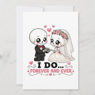 Süße Skelett-Hochzeit Ich heirate für immer und ew Einladung