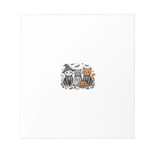 Süße Skelett Katzen Halloween Vintage Gravur Shi Notizblock