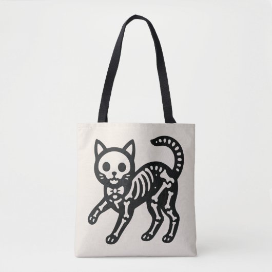 Süße Skelettkatze Tasche (Vorderseite)