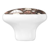 Süße skurrile braune Feen-Gnome-Elfen Keramikknauf (Seitenansicht)