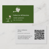 Süße skurrile Gartenservice & QR-Code Visitenkarte (Vorne/Hinten)
