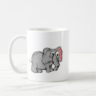Süße skurrile handgezeichnete Elefanten-Illustrati Kaffeetasse