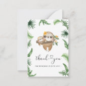 Süsse Sloth Greenery Wasserfarben Babydusche viele Mitteilungskarte (Vorderseite)