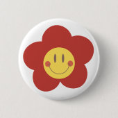 Süße Smiley-Blume Retro-Ästhetik Glückliches Gesic Button (Vorderseite)
