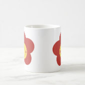 Süße Smiley-Blume Retro-Ästhetik Glückliches Gesic Kaffeetasse (Mittel)