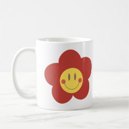 Süße Smiley-Blume Retro-Ästhetik Glückliches Gesic Kaffeetasse