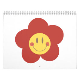 Süße Smiley-Blume Retro-Ästhetik Glückliches Gesic Kalender