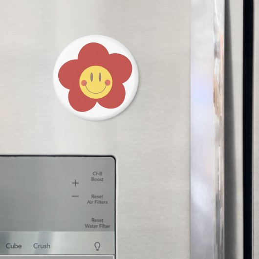 Süße Smiley-Blume Retro-Ästhetik Glückliches Gesic Magnet (In Situ (Kühlschrank))