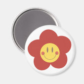 Süße Smiley-Blume Retro-Ästhetik Glückliches Gesic Magnet (Vorderseite/Rückseite)