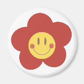 Süße Smiley-Blume Retro-Ästhetik Glückliches Gesic Magnet (Vorne)