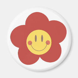 Süße Smiley-Blume Retro-Ästhetik Glückliches Gesic Magnet