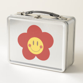 Süße Smiley-Blume Retro-Ästhetik Glückliches Gesic Metall Brotdose