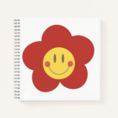 Süße Smiley-Blume Retro-Ästhetik Glückliches Gesic Notizblock (Vorderseite)