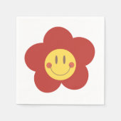 Süße Smiley-Blume Retro-Ästhetik Glückliches Gesic Serviette (Vorderseite)