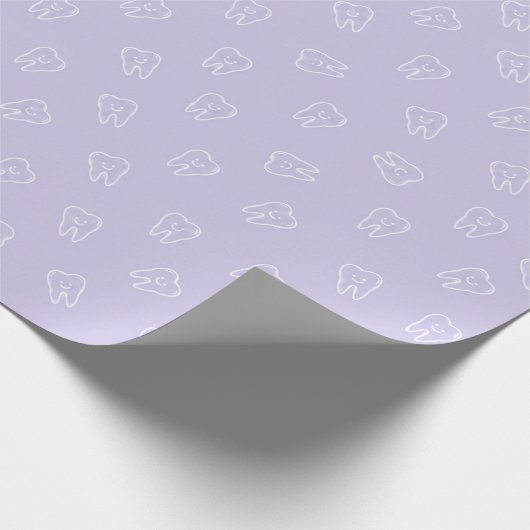 Süße Smiley-Zahn-Verpackungspapier - Lavendel Geschenkpapier (Ecke)