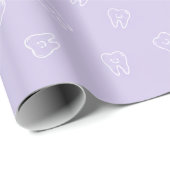 Süße Smiley-Zahn-Verpackungspapier - Lavendel Geschenkpapier (Rolleneckpunkt)