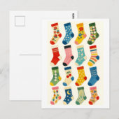 Süße Socken-Collage Postkarte (Vorne/Hinten)