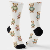 Süße Socken mit Weihnachts-Teddybär in Pullovern (Gewinkelt)