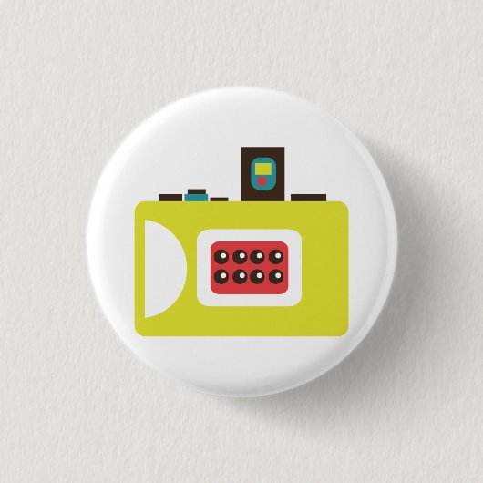 Süße Sofortbildkamera (Gelb) Flair Button (Vorderseite)