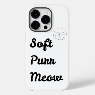 Süße "Soft Purr Meow" Minimalistische Katzen-Handy Case-Mate iPhone 14 Pro Hülle