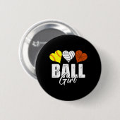 Süße Softball Volleyball Baseball Mädchen Herz Button (Vorne & Hinten)