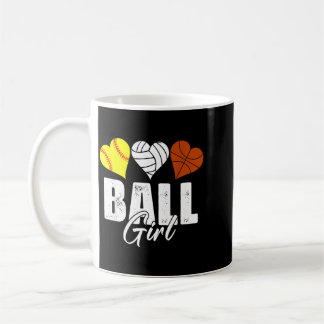 Süße Softball Volleyball Baseball Mädchen Herz Kaffeetasse