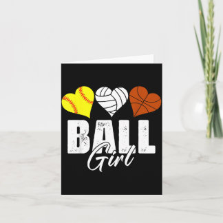 Süße Softball Volleyball Baseball Mädchen Herz Karte