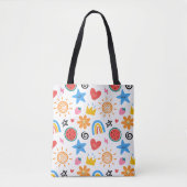 Süße Sommer-Doodle Whimsical-Nahtloses Muster Tasche (Vorderseite)