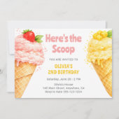 Süße Sommer-Eiscreme-Kinder-Geburtstagsfeier  Einladung (Vorderseite)