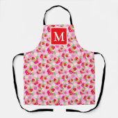 Süße Sommer Erdbeeren Monogramm Schürze (Vorderseite)