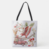 Süße Sommer Kirschen Denim Jacke Tasche (Vorderseite)