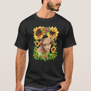 Süße Sommer-Mama Sonnenblume Mit Schottischem Hoch T-Shirt