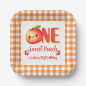 Süße Sommer-Pfirsich-Geburtstagsfeier  Pappteller (Vorderseite)