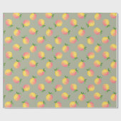 Süße Sommer-Pfirsich-Muster-Wrap-Papier Geschenkpapier (Flach)